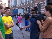 Ride the Flavour avec les journalistes place du Capitole